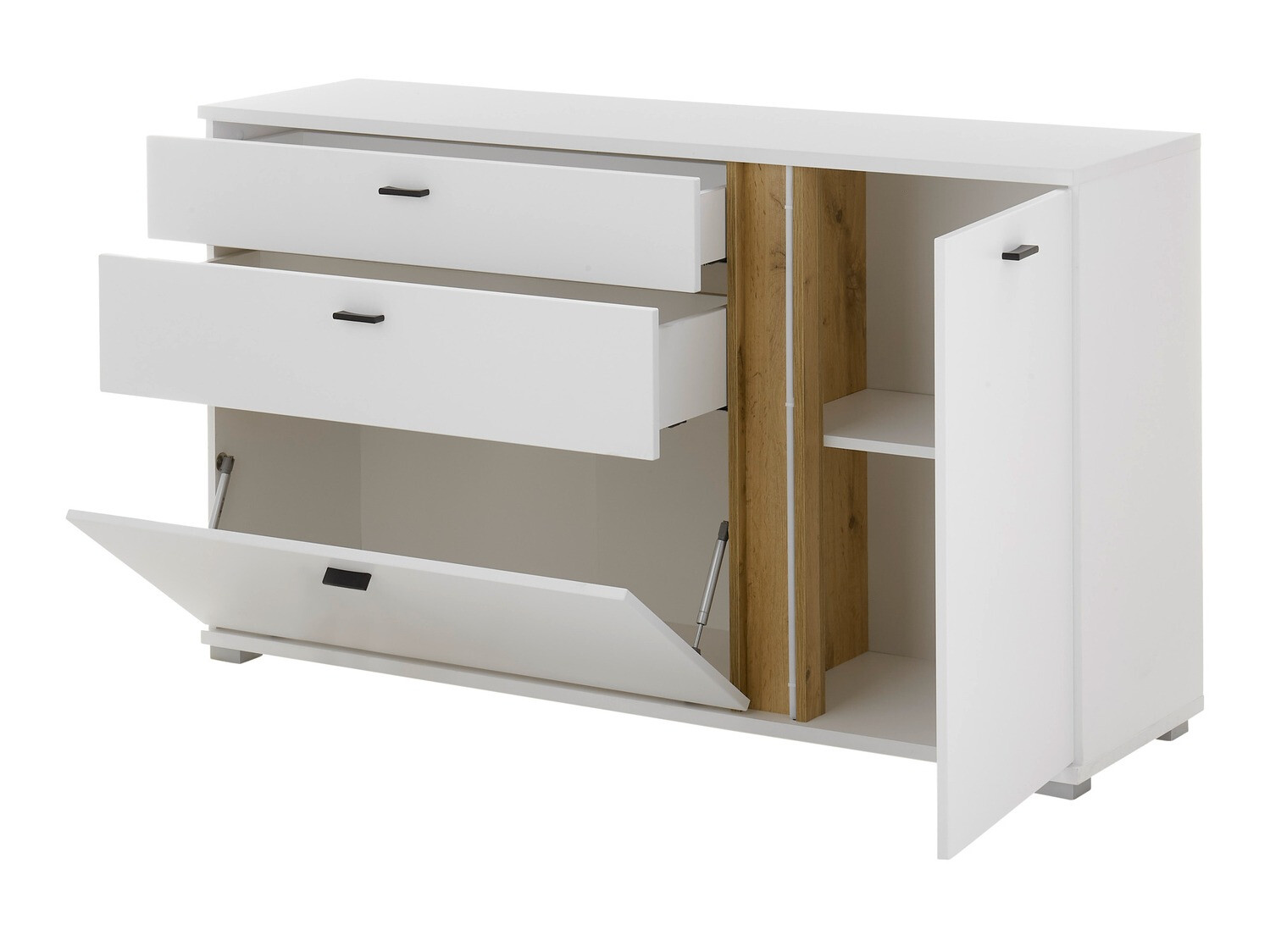 Komoda Avimavi 106 (Bijela + Hrast Wotan)