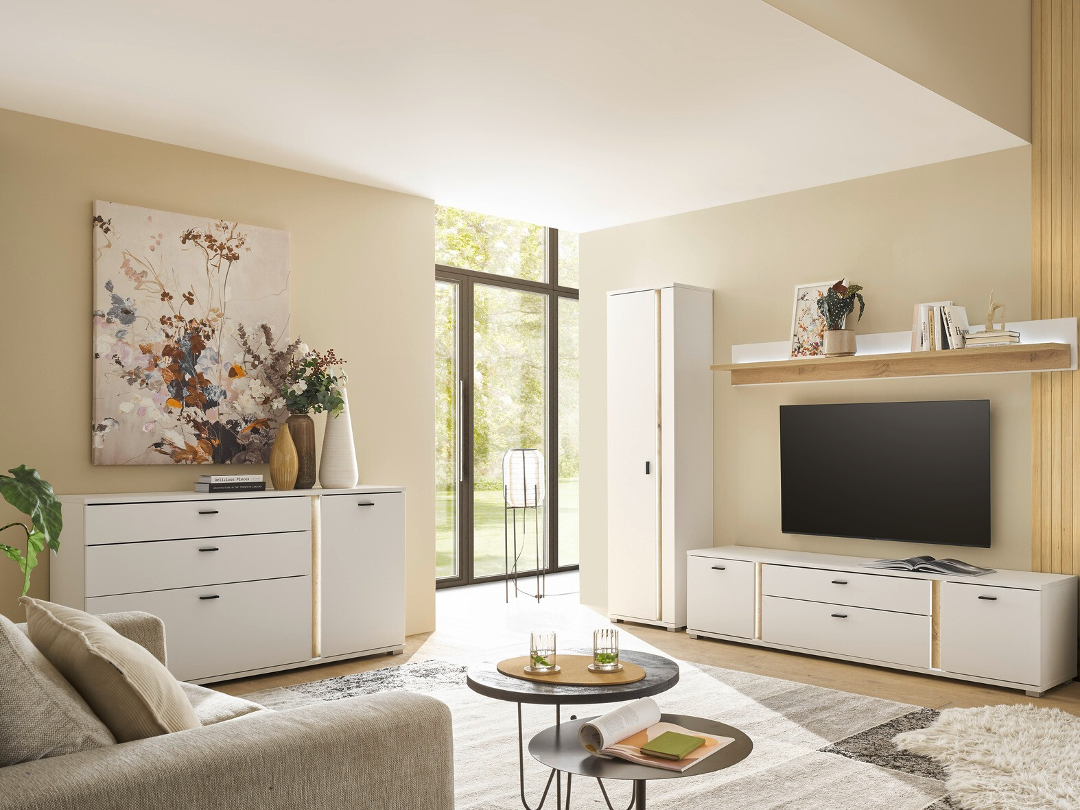 Komoda Avimavi 106 (Bijela + Hrast Wotan)