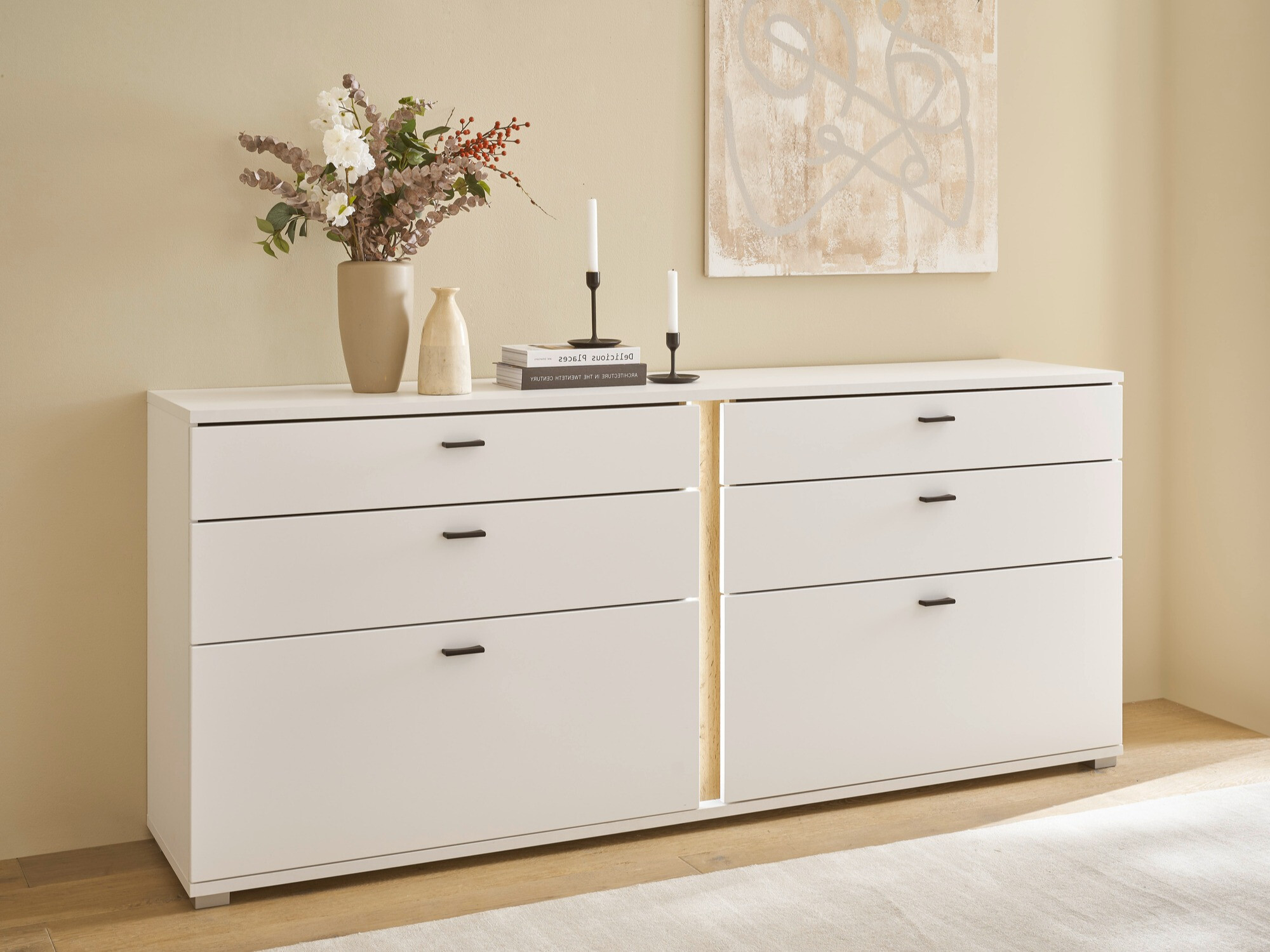 Komoda Avimavi 107 (Bijela + Hrast Wotan)