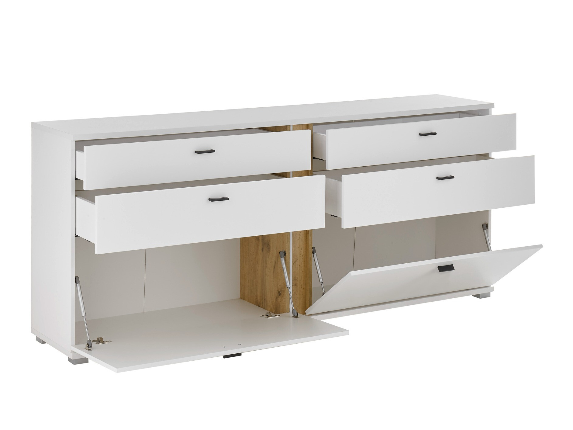 Komoda Avimavi 107 (Bijela + Hrast Wotan)