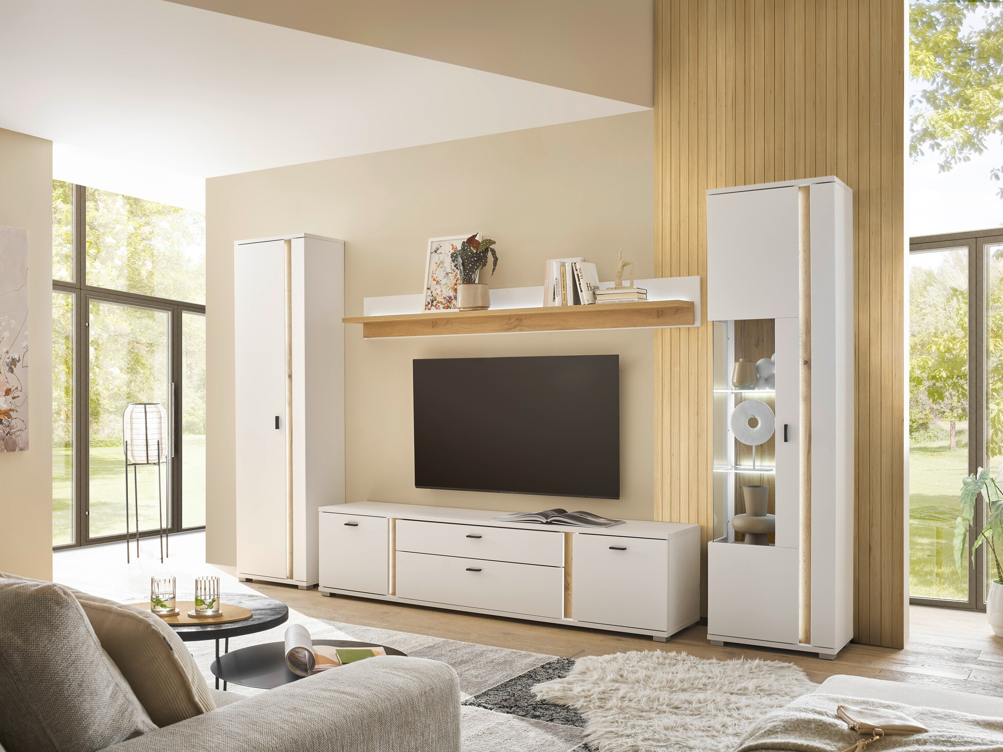 Polica Avimavi 103 (Bijela + Hrast Wotan)