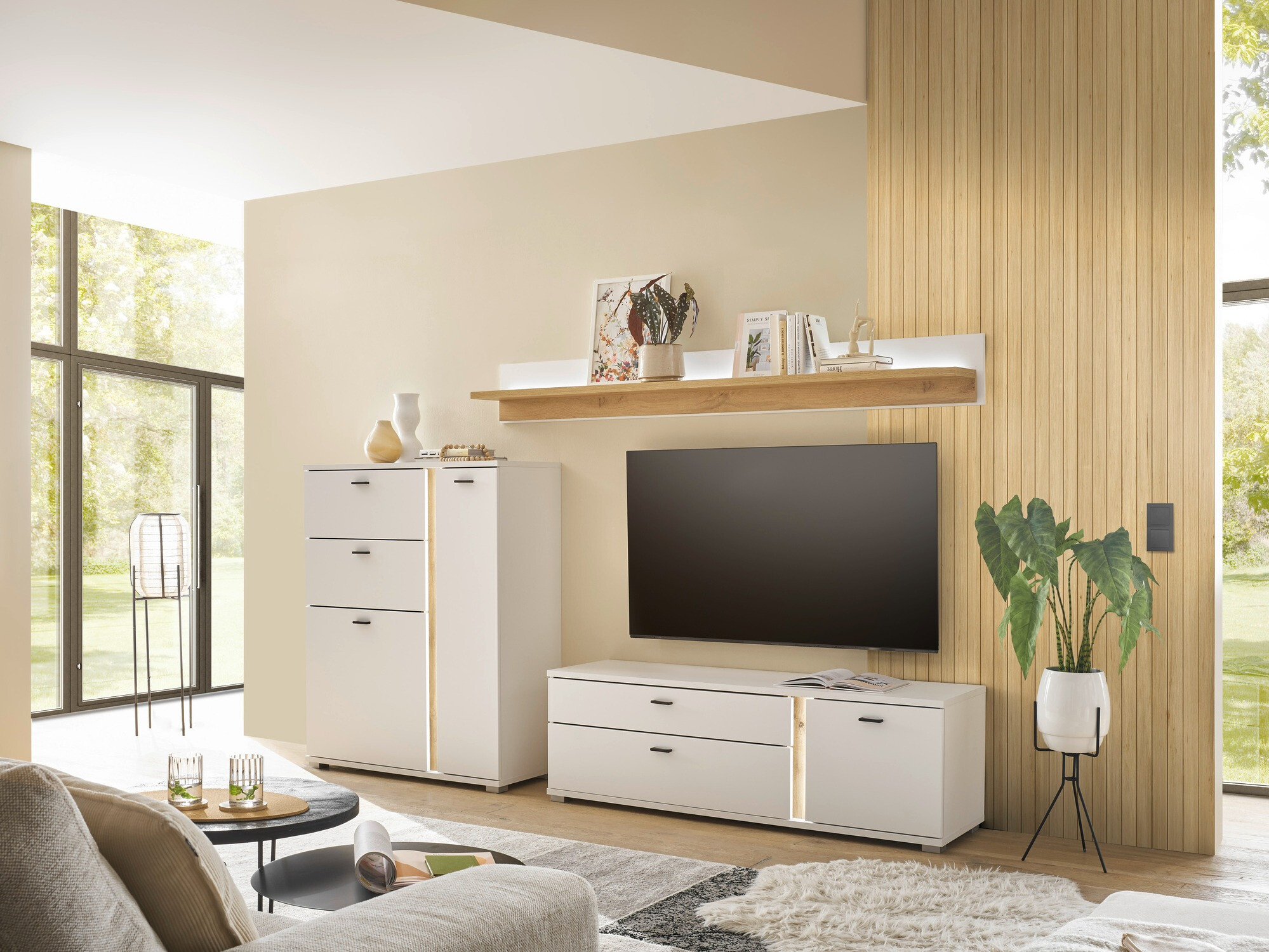 TV stol Avimavi 104 (Bijela + Hrast Wotan)