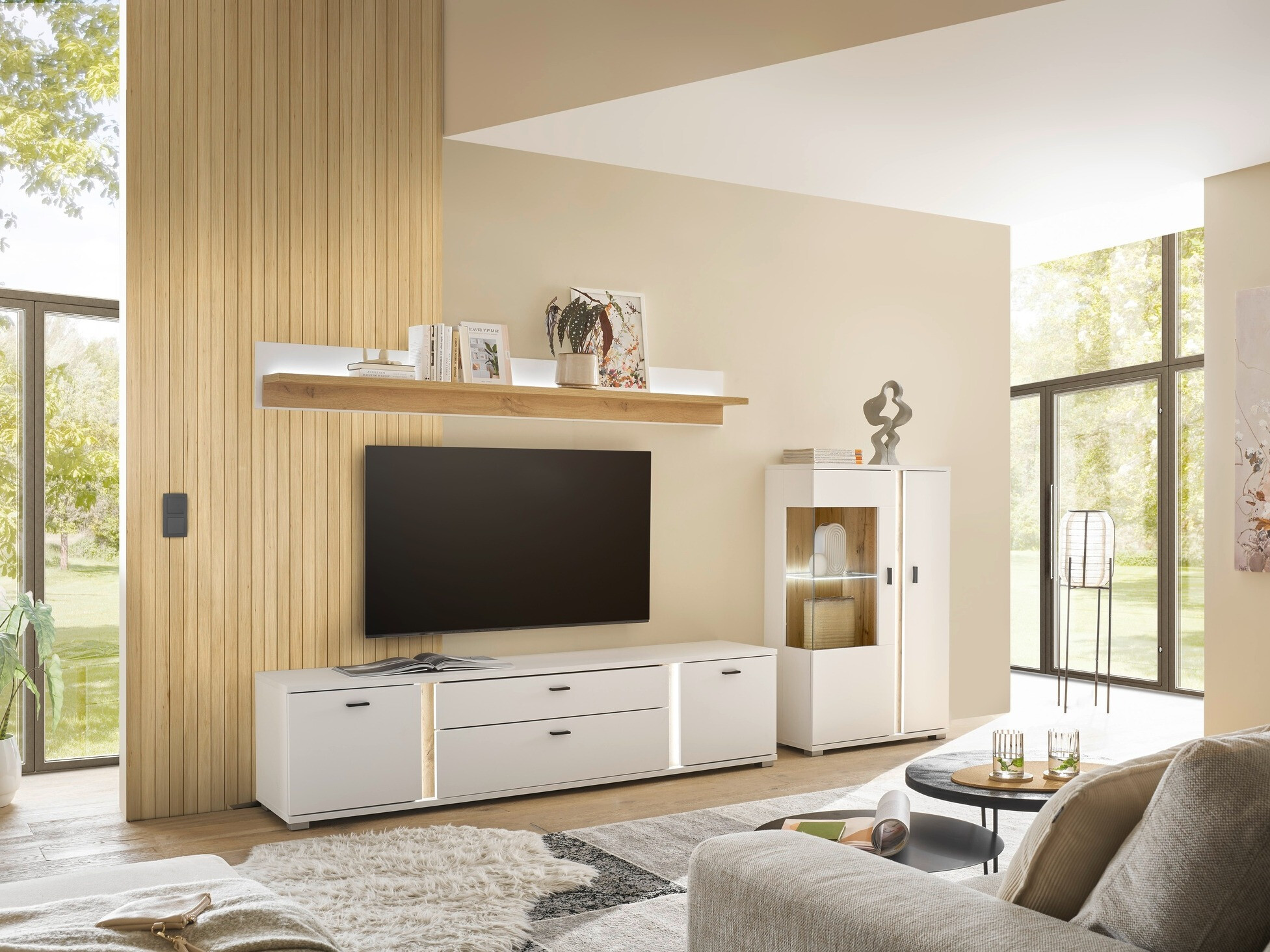 TV stol Avimavi 105 (Bijela + Hrast Wotan)