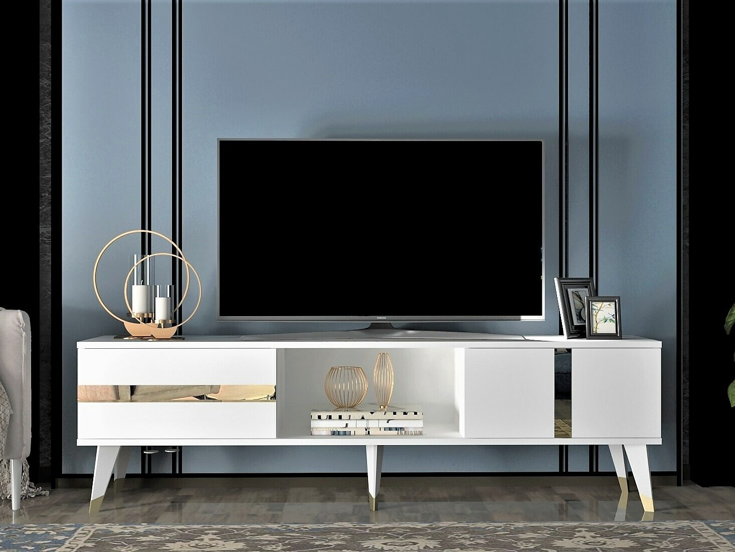 TV stol Kailua 1871 (Bijela + Zlatna)