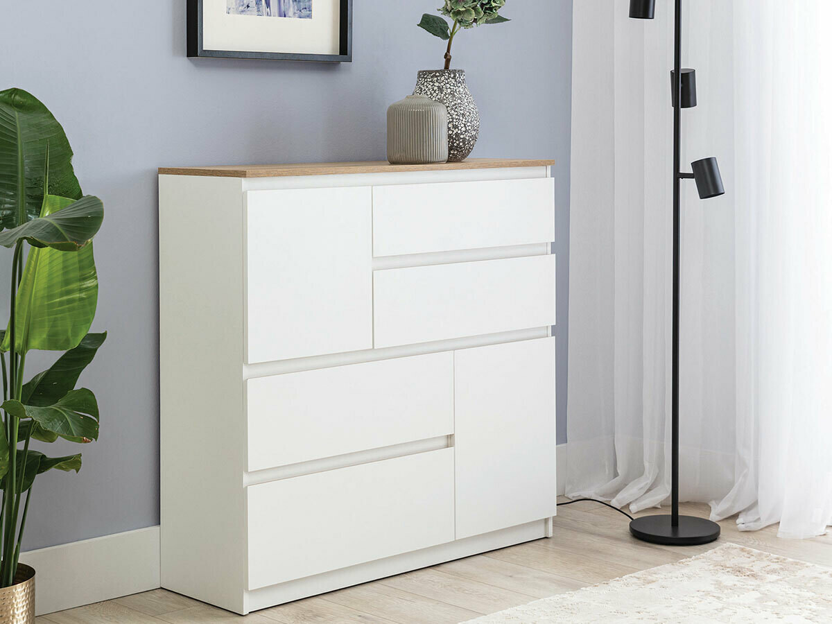 Komoda Catelbi 105 (Bijela + Hrast)