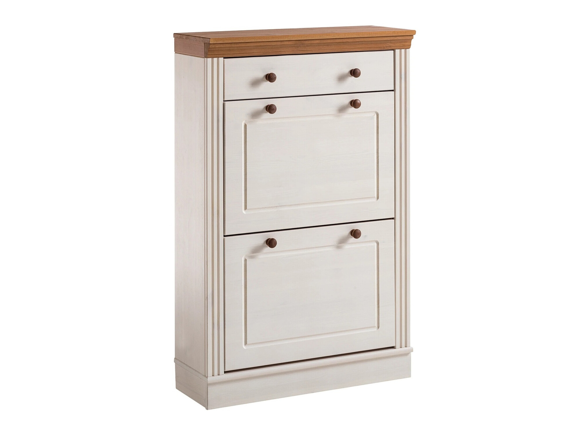 Ormarić za cipele Saltoro 132 (Bijela + Hrast u boji meda)