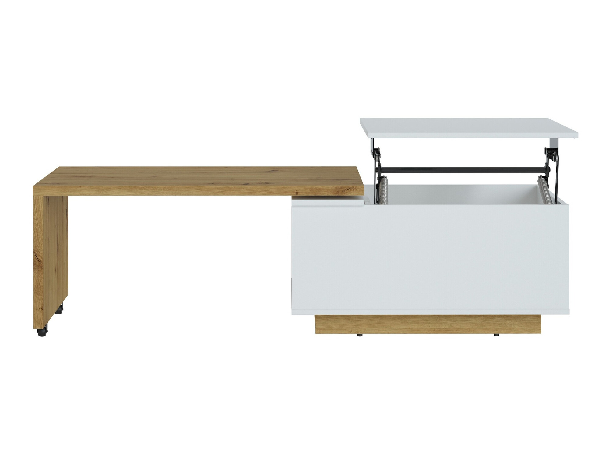 Sklopivi stolić za kavu Ontario 133 (Bijela + Artisan hrast)