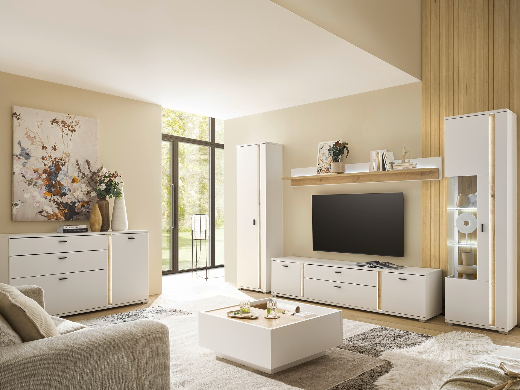 Stolić za kavu Avimavi 109 (Bijela + Hrast Wotan)