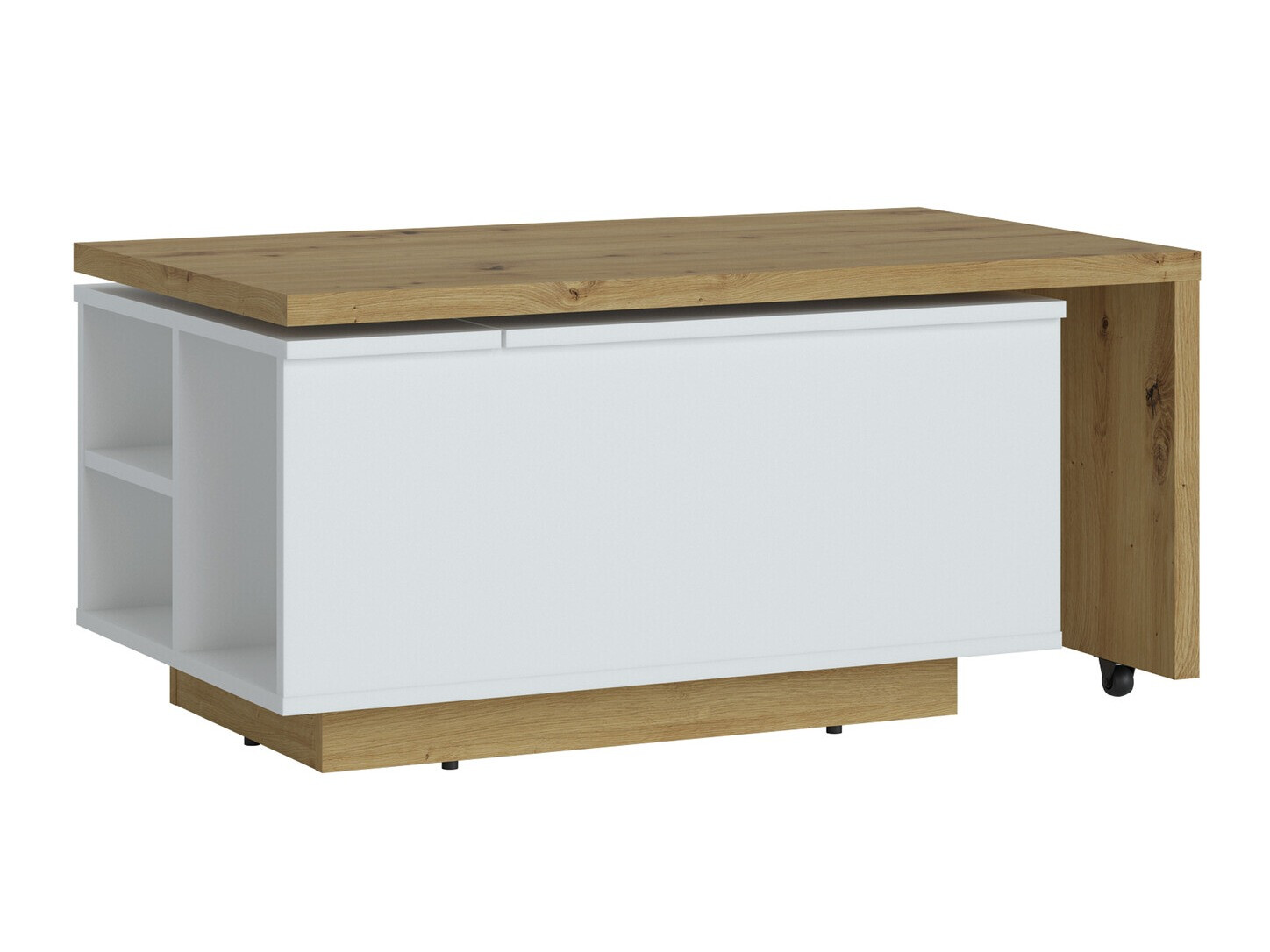 Transformirajući stolić za kavu Ontario 133 (Bijela + Hrast Artisan)