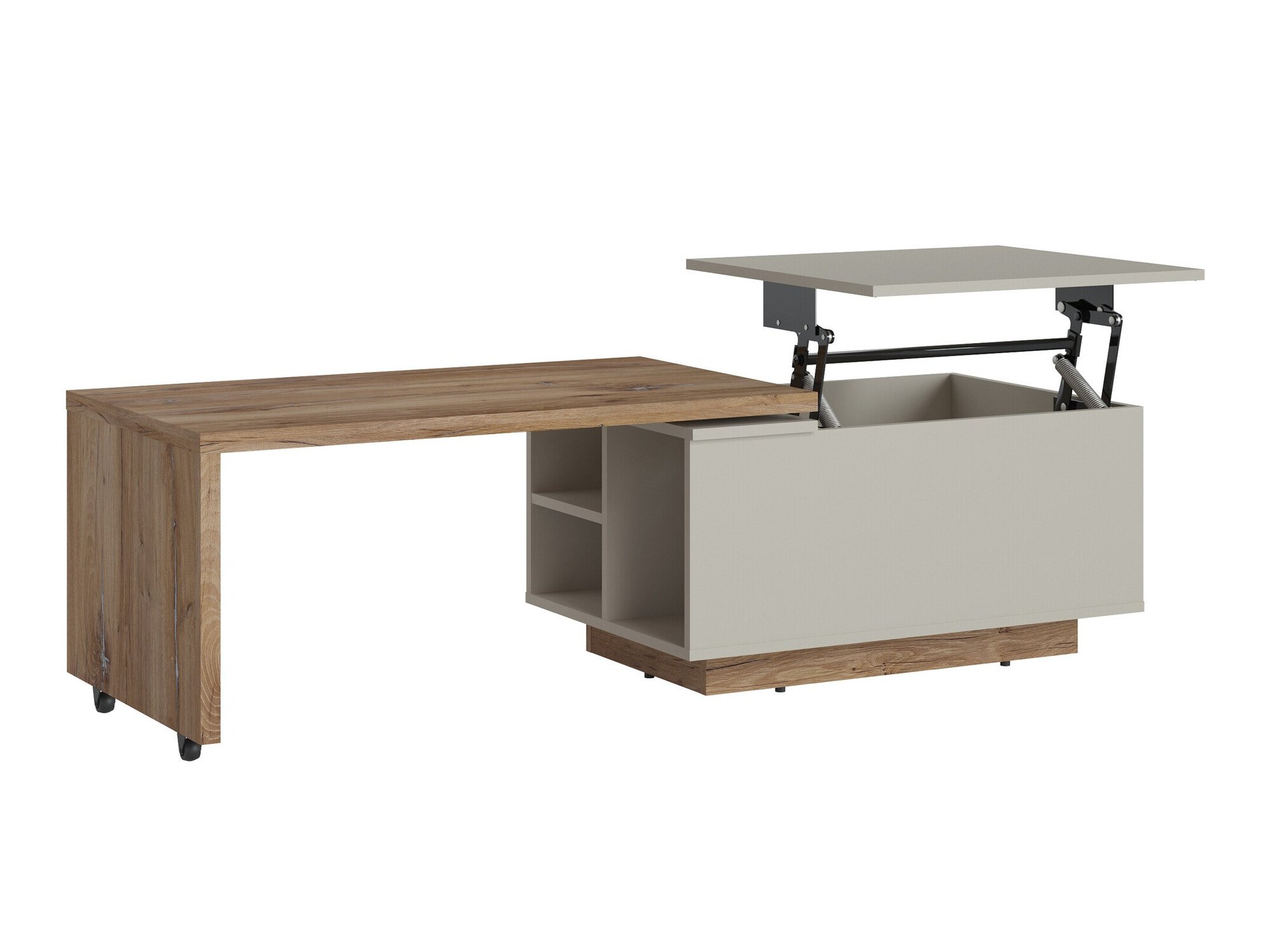 Transformirajući stolić za kavu Ontario 133 (Siva + Tamni hrast)