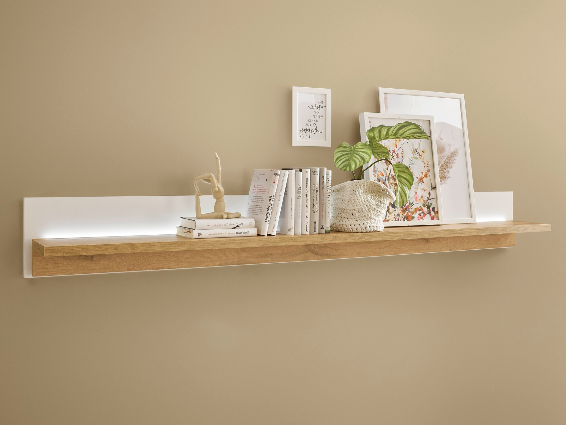 Zidna polica Avimavi 111 (Bijela + Hrast Wotan)