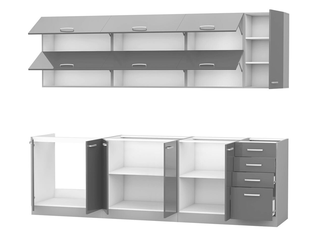 Modularan kuhinjski set Multi Grey 123