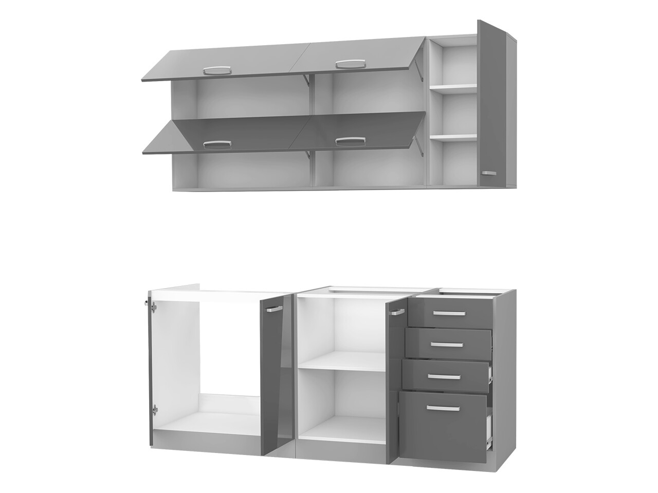 Modularan kuhinjski set Multi Grey 124