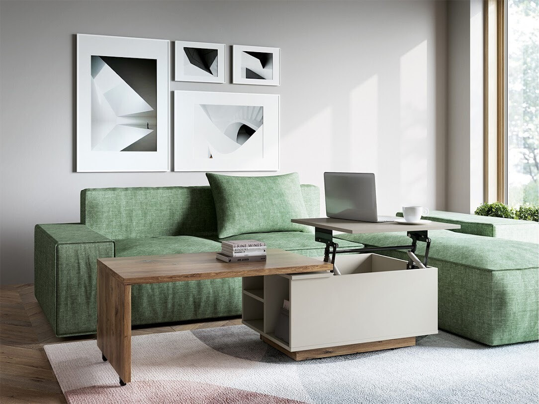 Transformirajući stolić za kavu Ontario 133 (Siva + Tamni hrast)