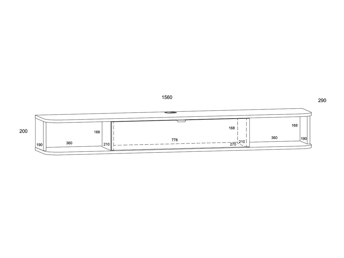 TV stol Buffalo 176 (Artisan hrast + Mat crna)
