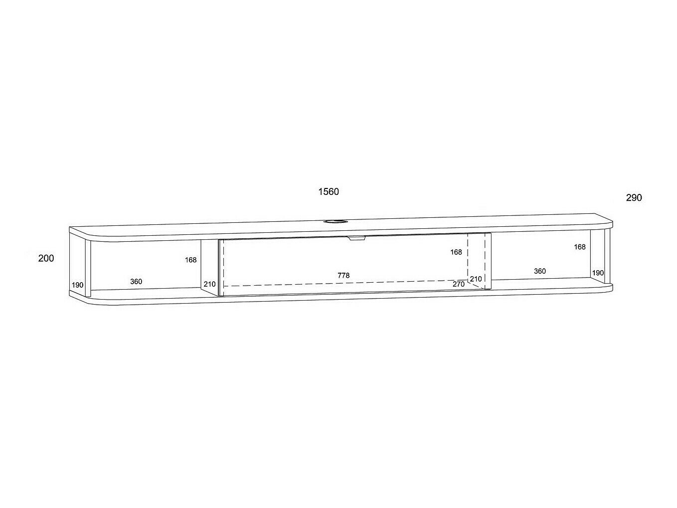 TV stol Buffalo 176 (Mat bijela + Artisan hrast)