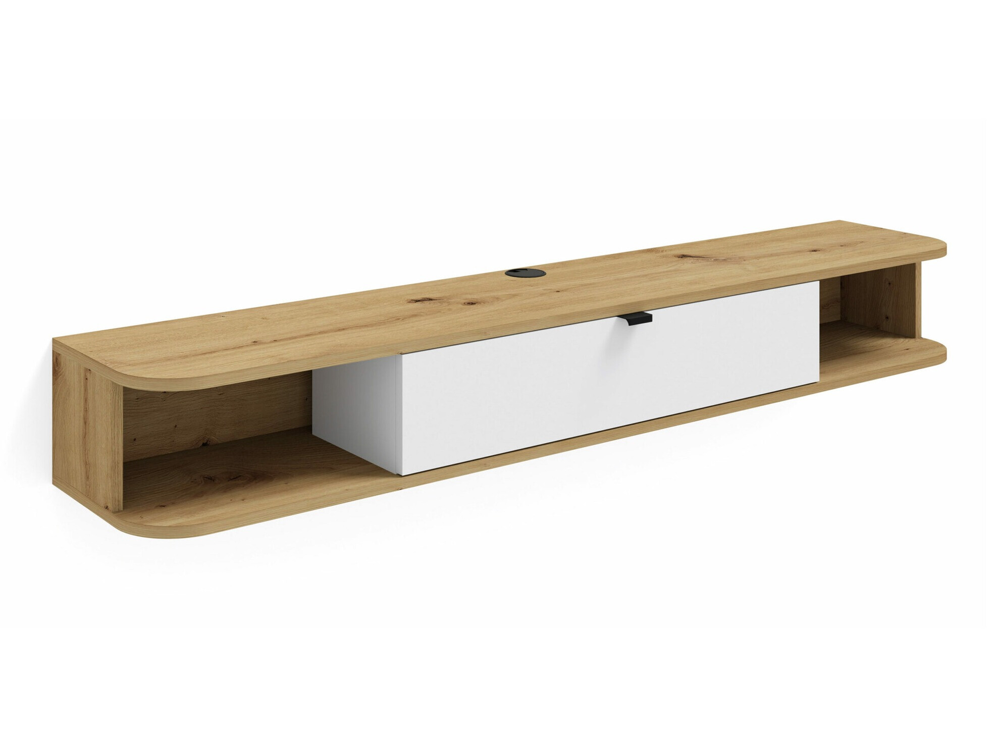 TV stol Buffalo 176 (Mat bijela + Hrast Artisan)