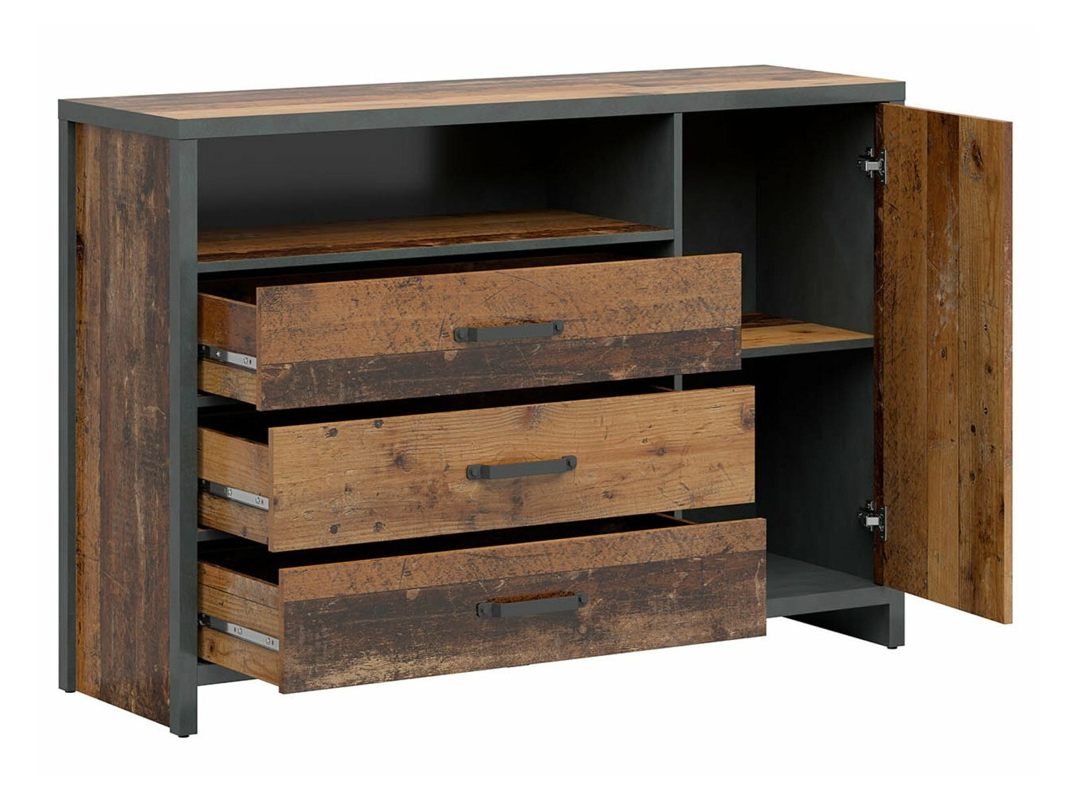 Komoda Belsera 101 (Smeđa + Siva Matera)