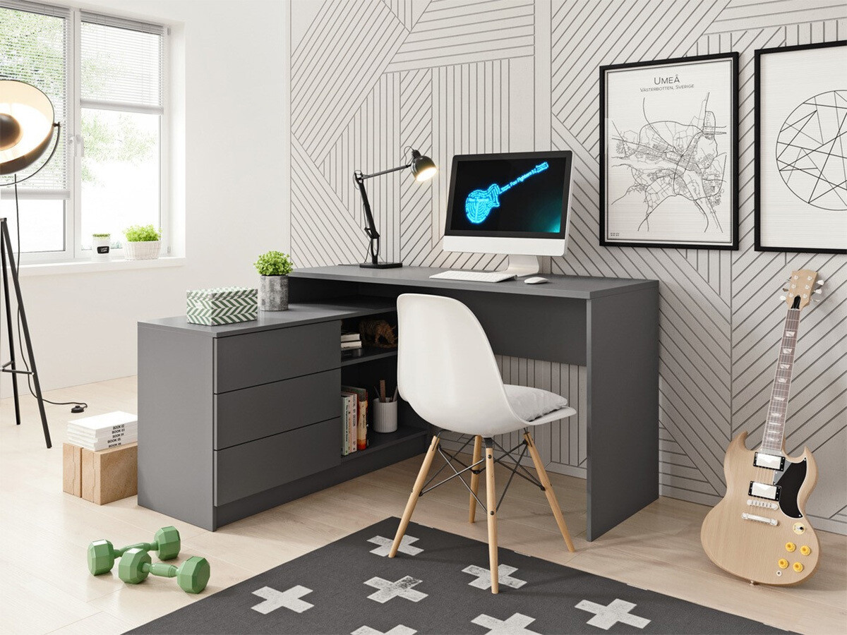 Kutni uredski stol Kingston 130 (Grafit)