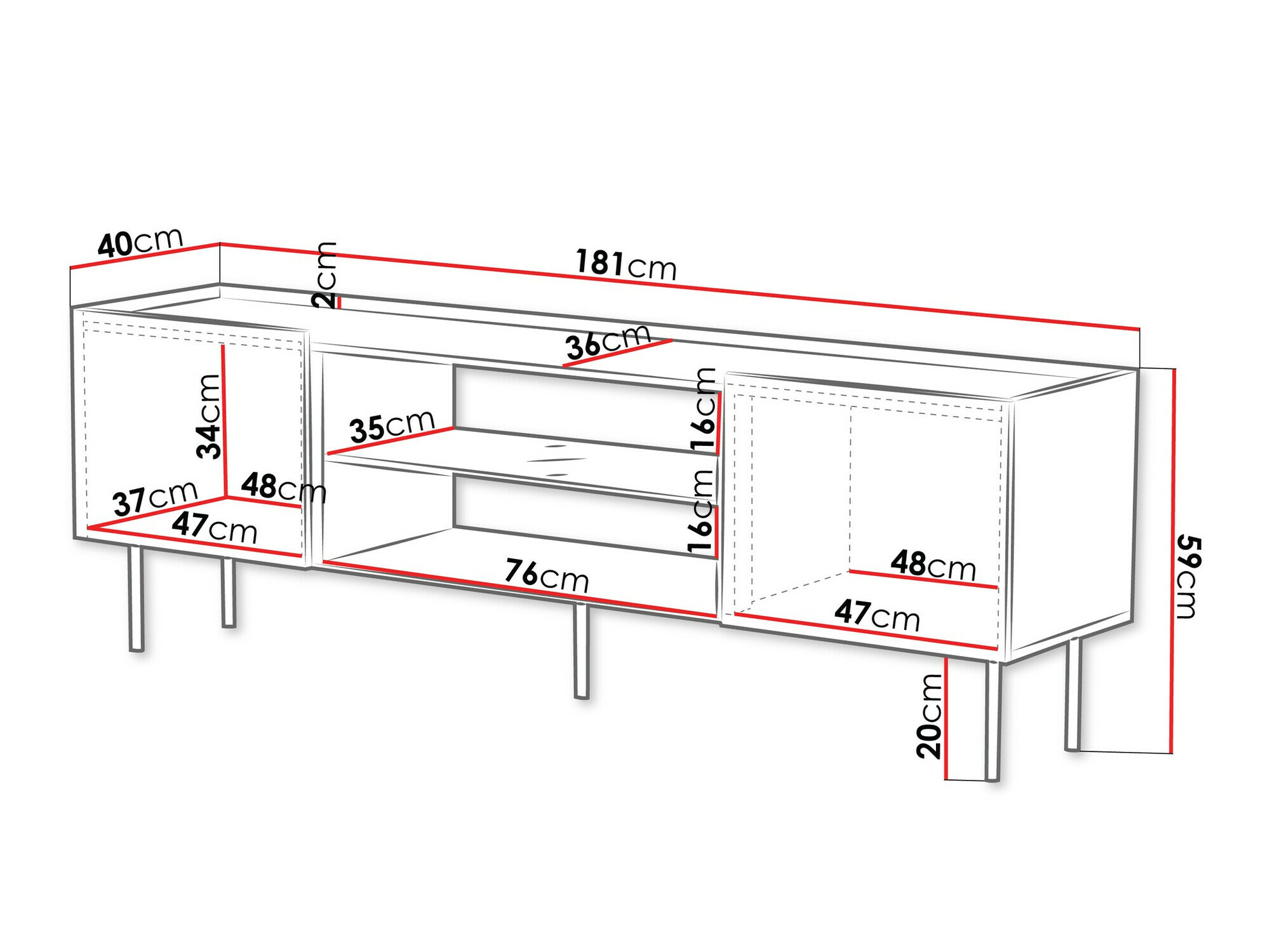 TV stol Mortali 105 (Bijela)
