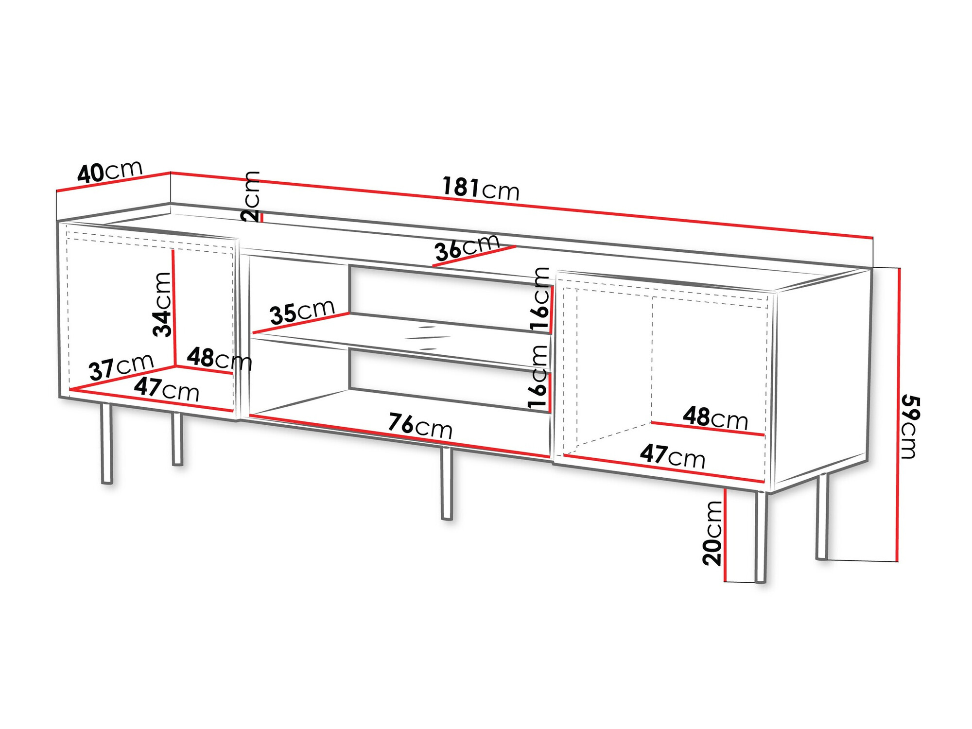 TV stol Sillen II (Crna)