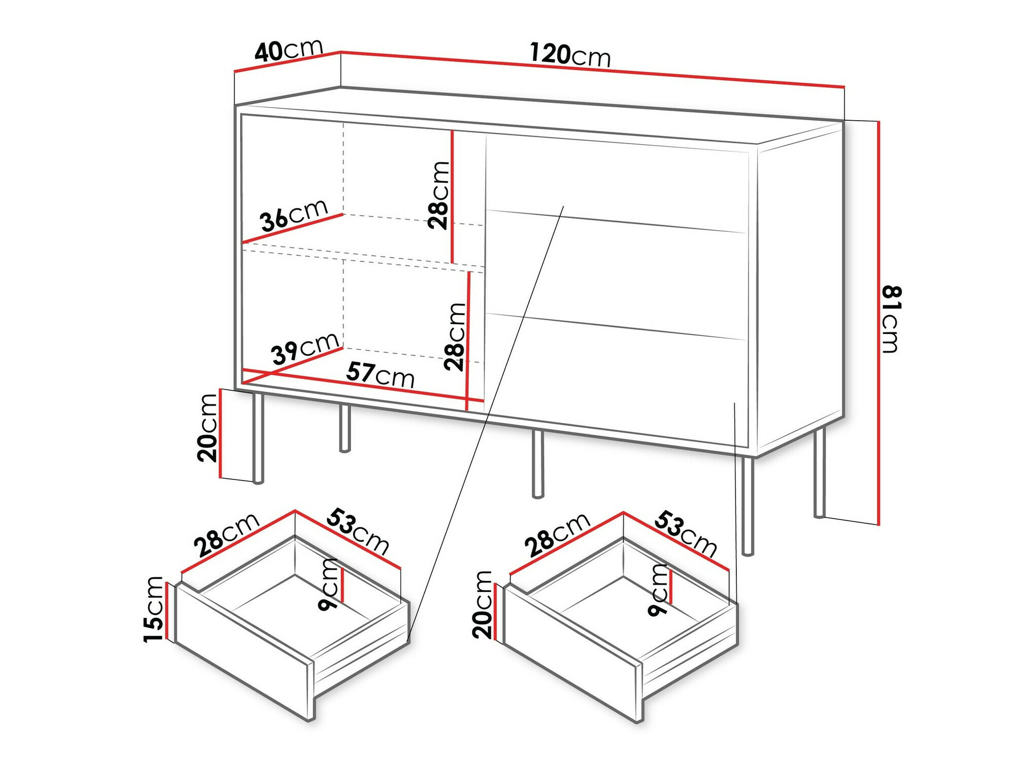 Komoda Flosoru 101 (Crna)