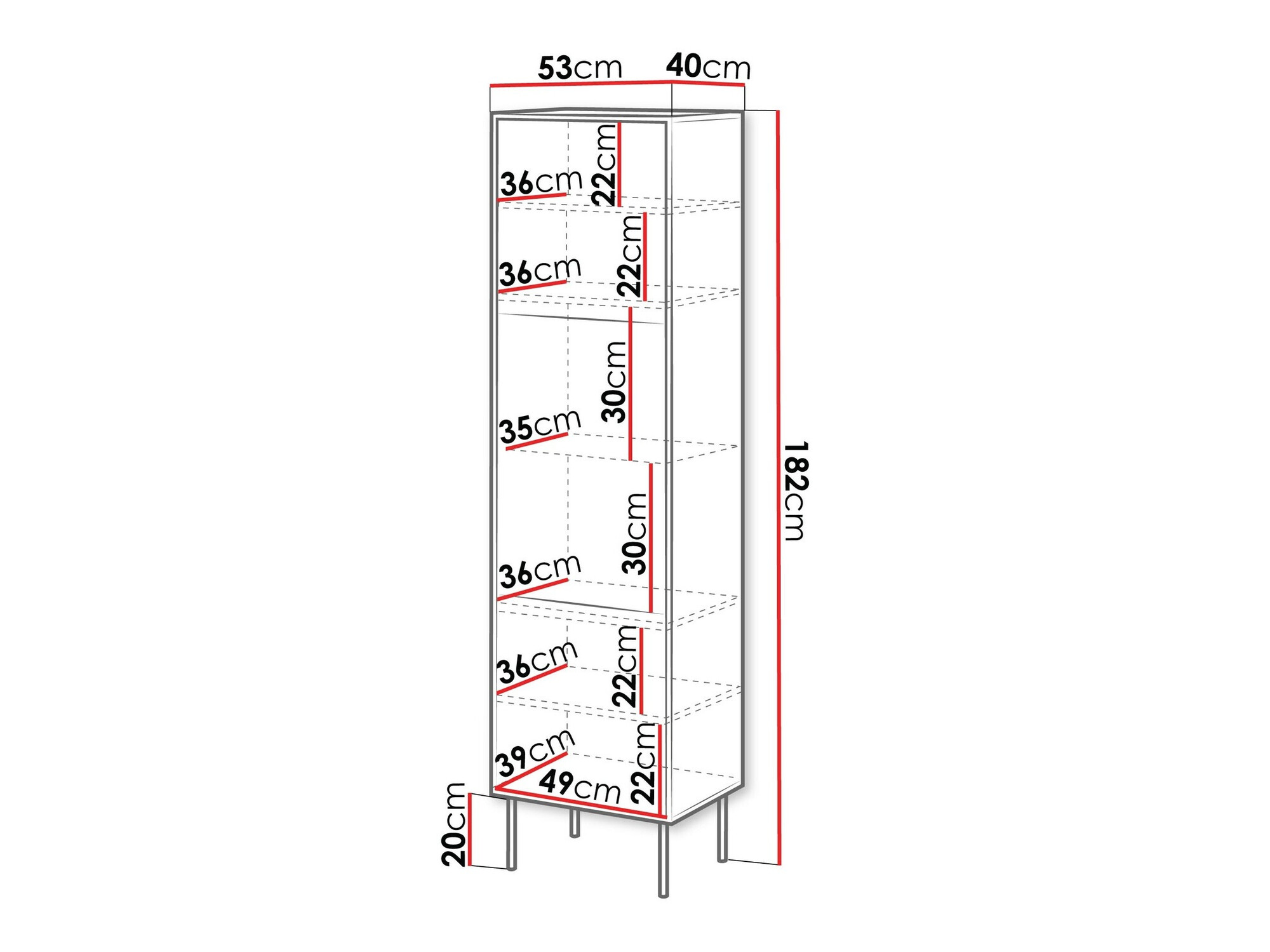 Polica Flosoru 107 (Orah + Crna)