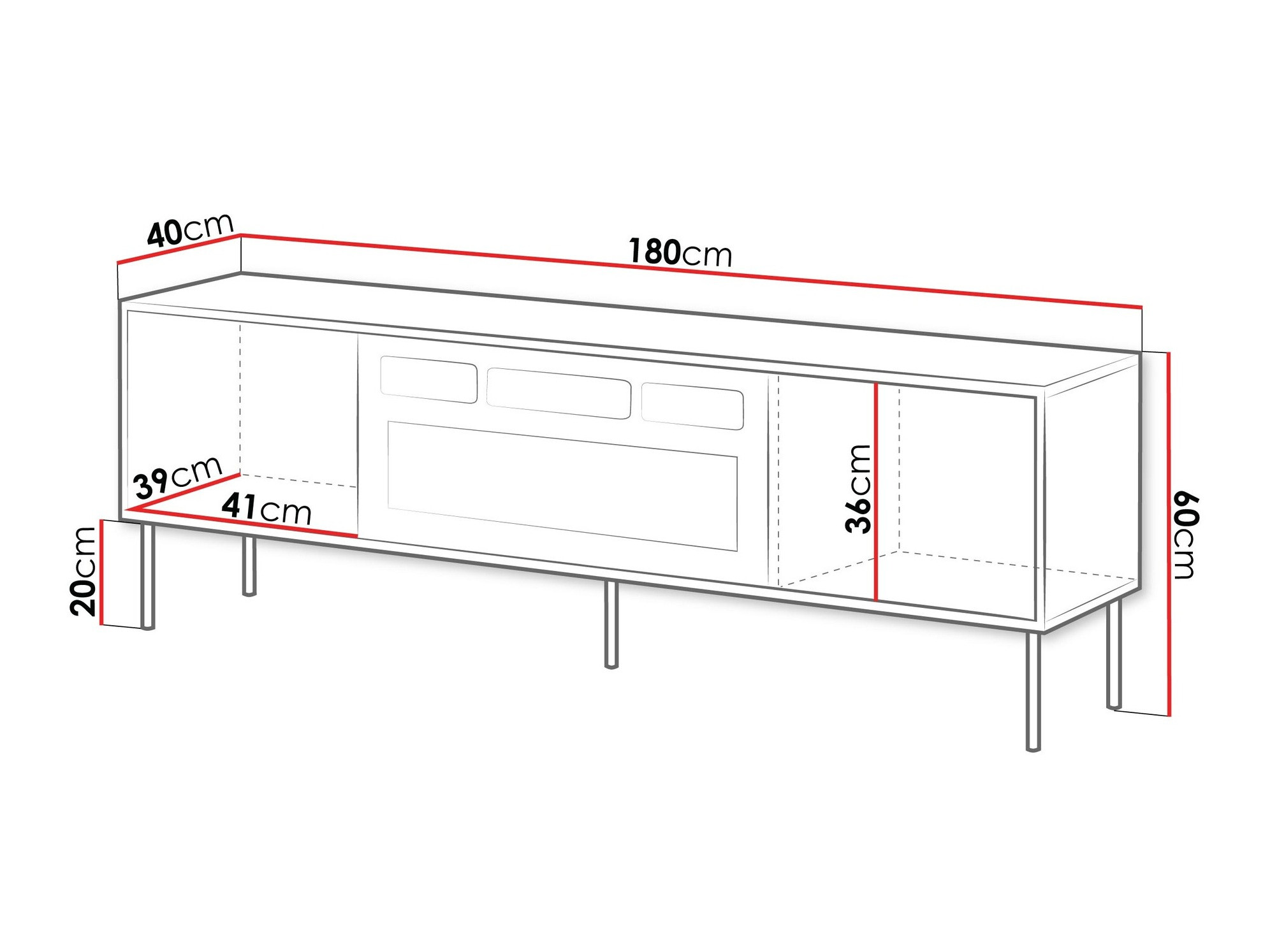 TV stol Flosoru 108 (Crna)
