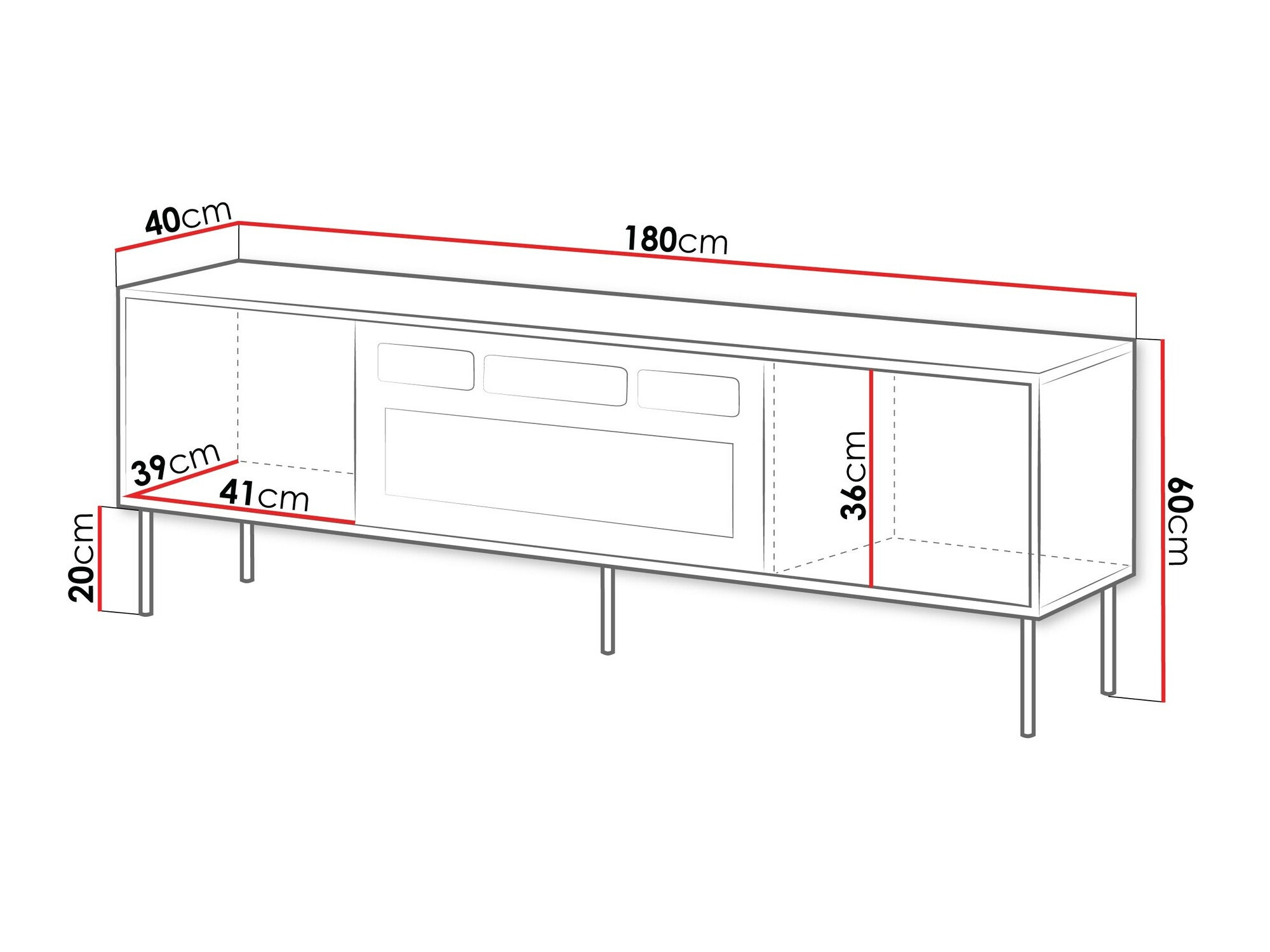 TV stol Flosoru 108 (Orah + Crna)