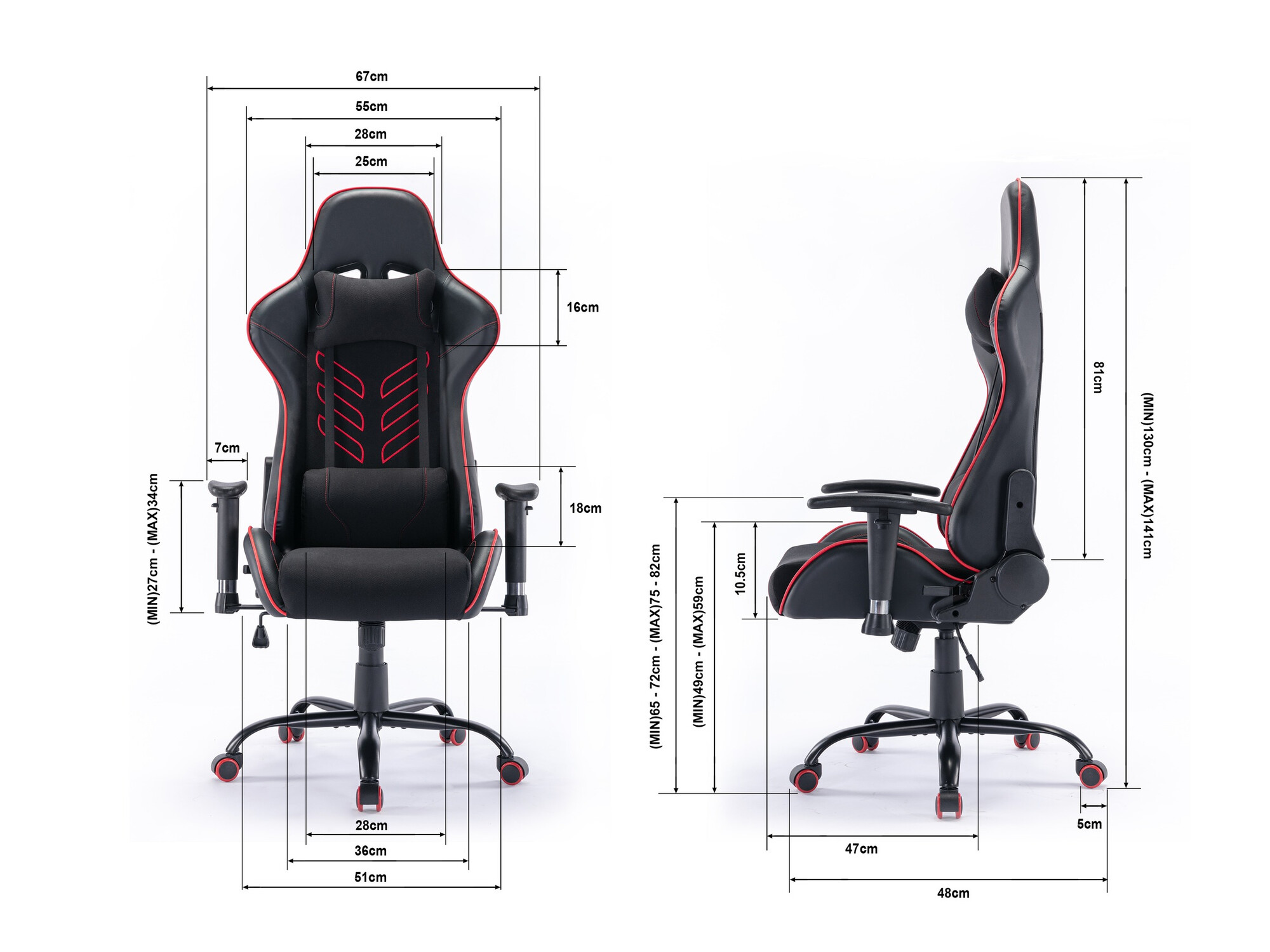 Gaming stolica Comfivo 371 (Crna + Crvena)