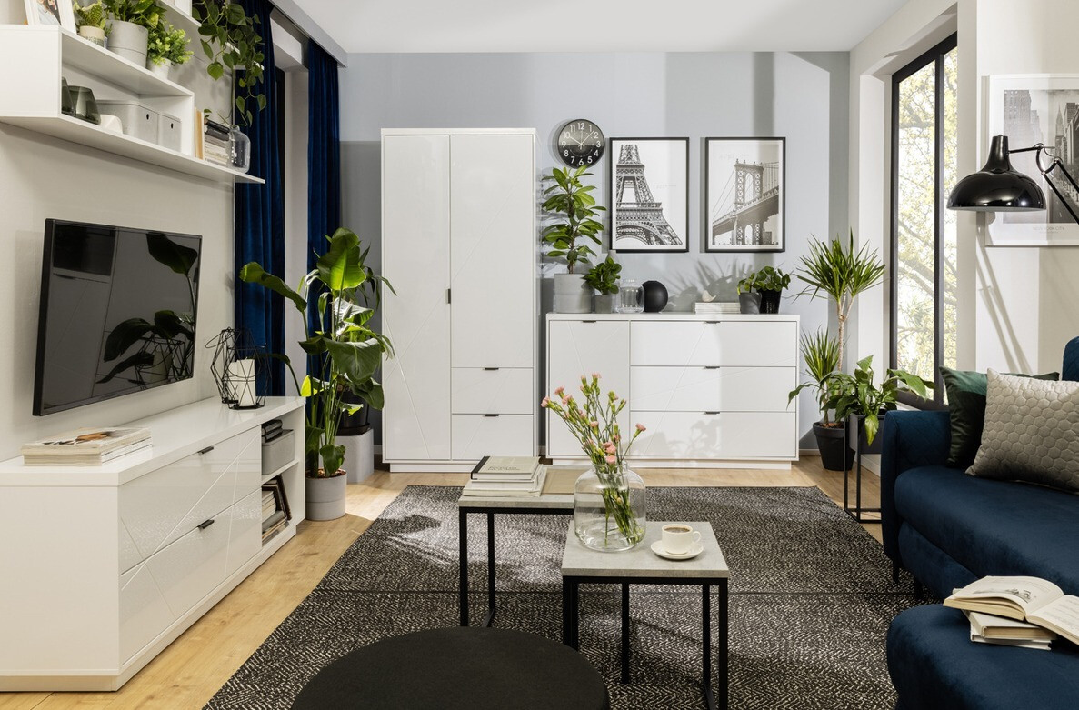 Polica Fivale 102 (Sjajno bijela + Bijela)