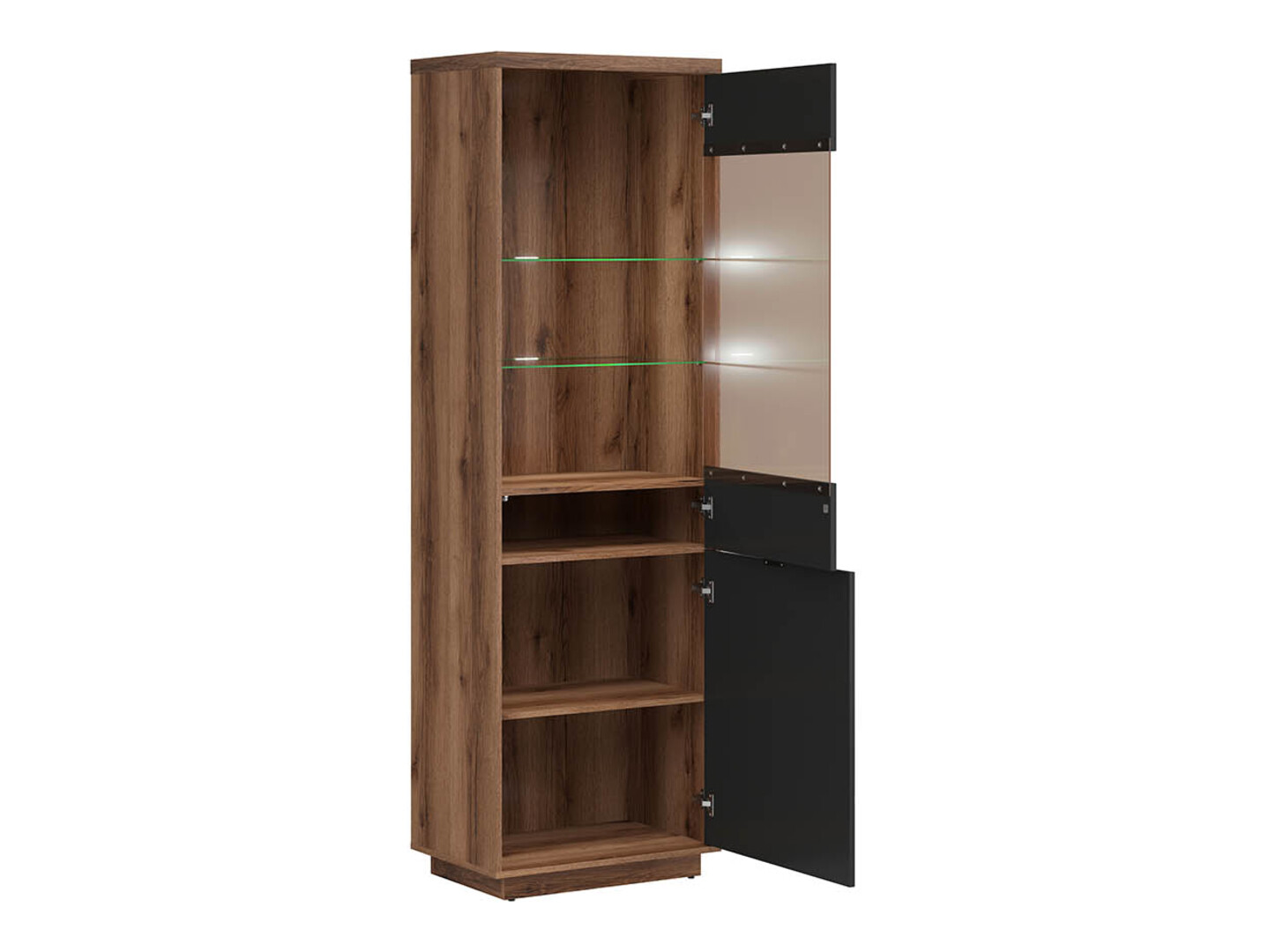 Polica Fivale 102 (Tamni hrast Delano + Mat crna)