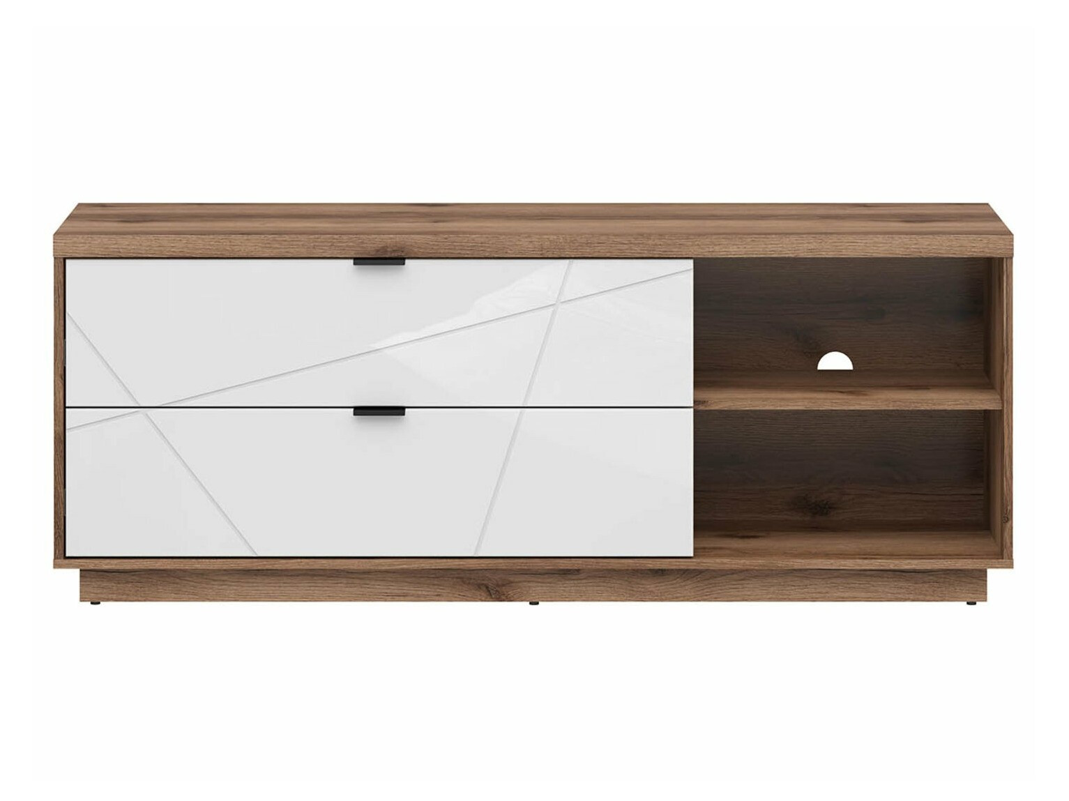 TV stol Fivale 104 (Tamni delano hrast + Sjajno bijela)