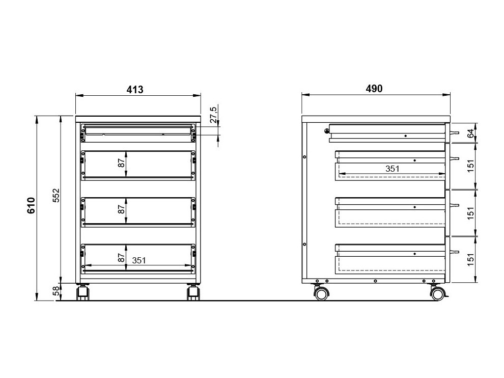 Ladičar Lartesi 105 (Bijela + Hrast Grandson)