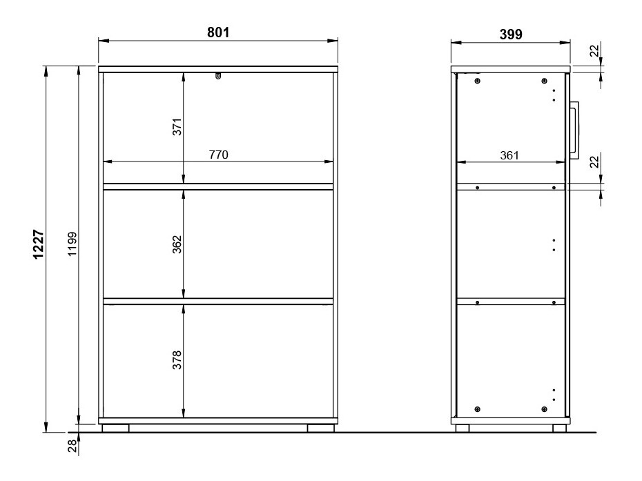 Ormarić Lartesi 101 (Bijela + Hrast Grandson)