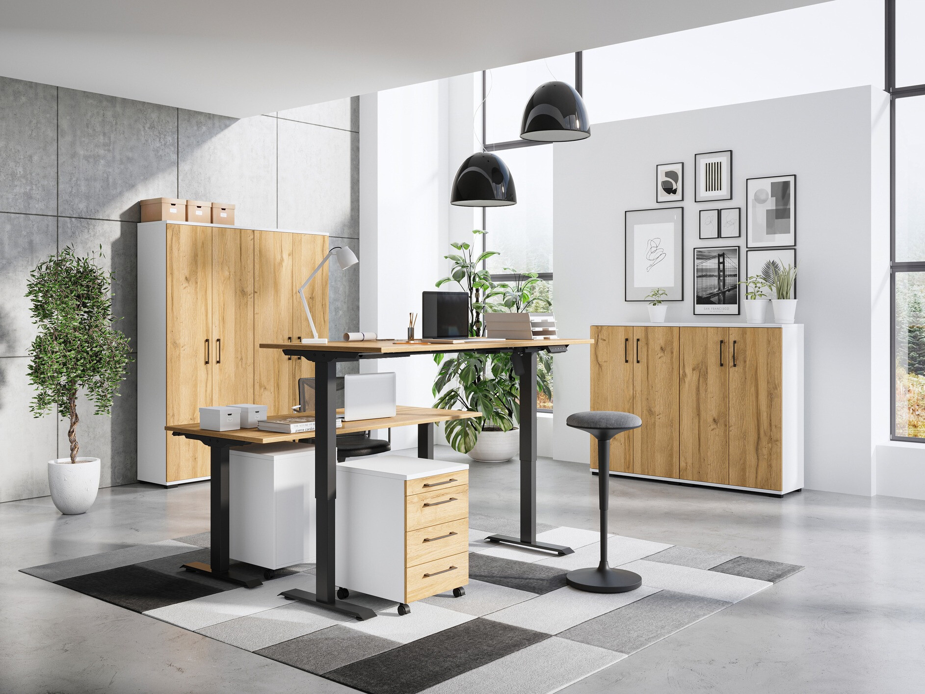 Polica Lartesi 104 (Bijela + Grandson hrast)