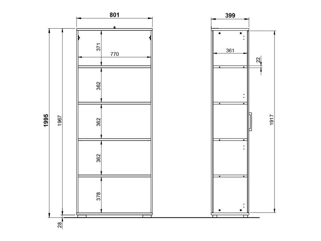 Polica Lartesi 104 (Bijela + Hrast Grandson)