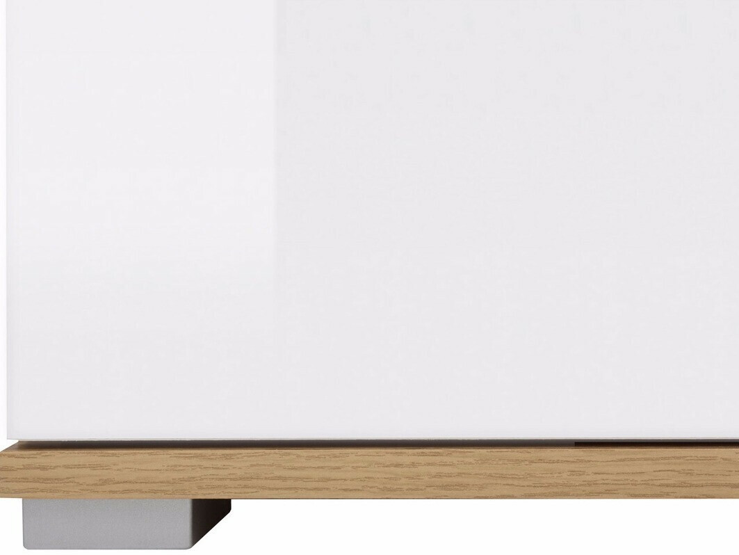 Komoda Tivetra 102 (Hrast Wotan + Sjajno bijela)