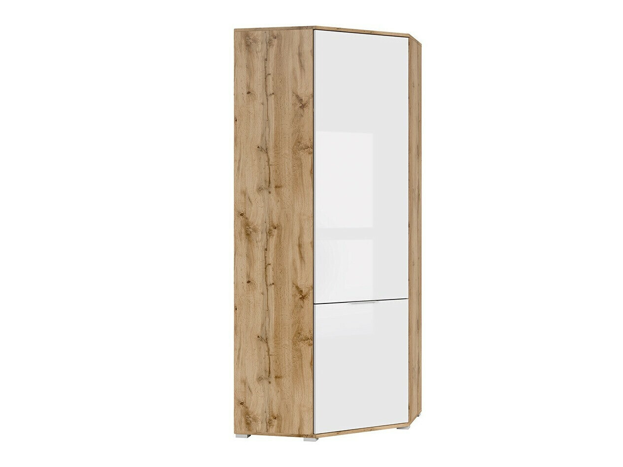 Kutni ormar Tivetra 116 (Hrast Wotan + Sjajno bijela)