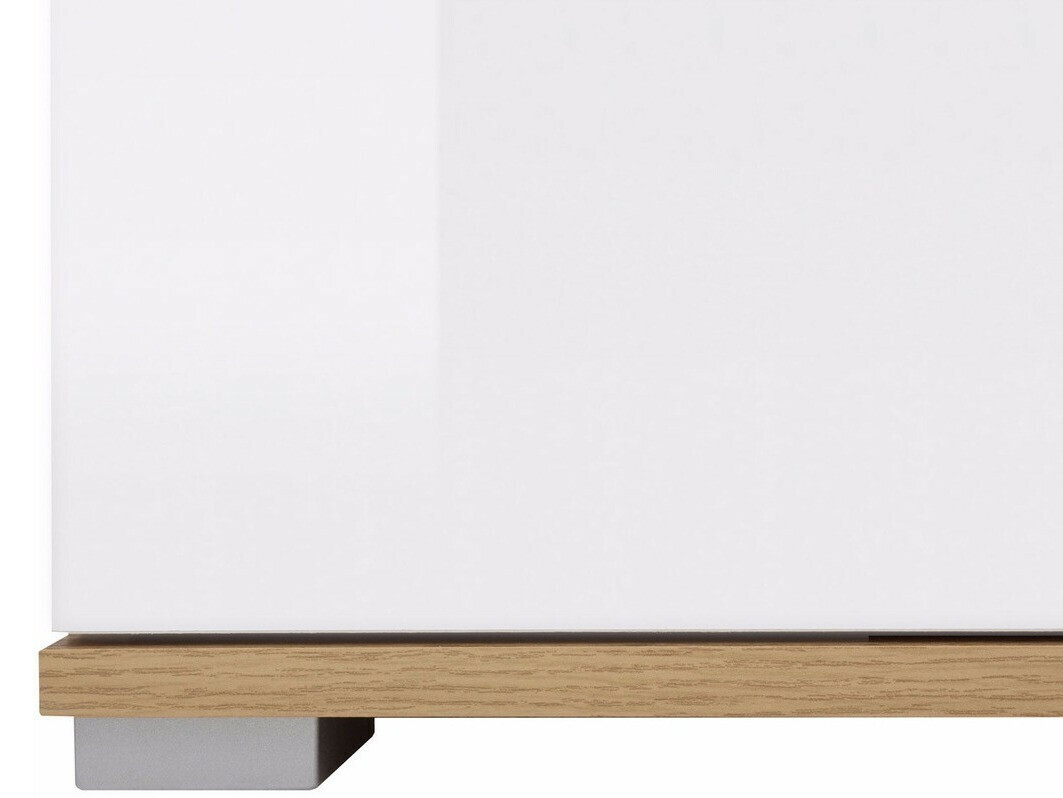 Polica Tivetra 106 (Wotan hrast + Sjajno bijela)