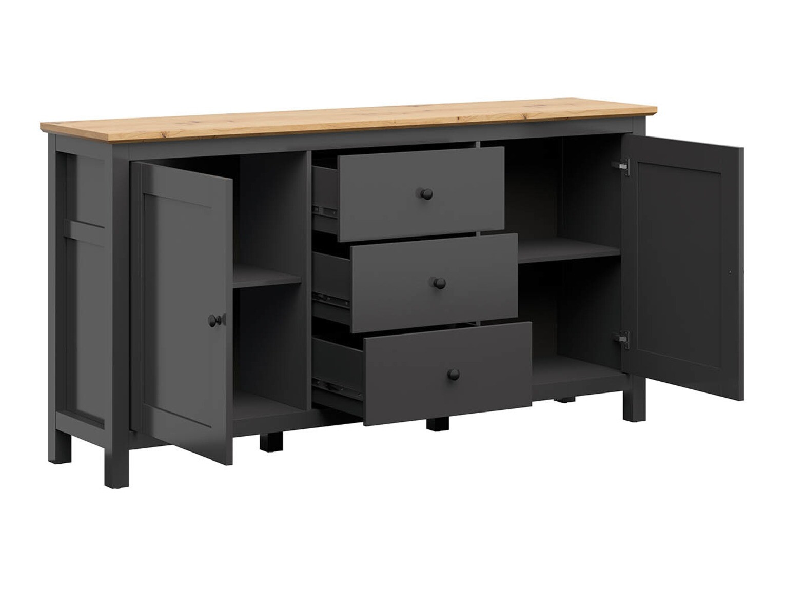 Komoda Sordoro 101 (Grafit + Hrast Artisan)