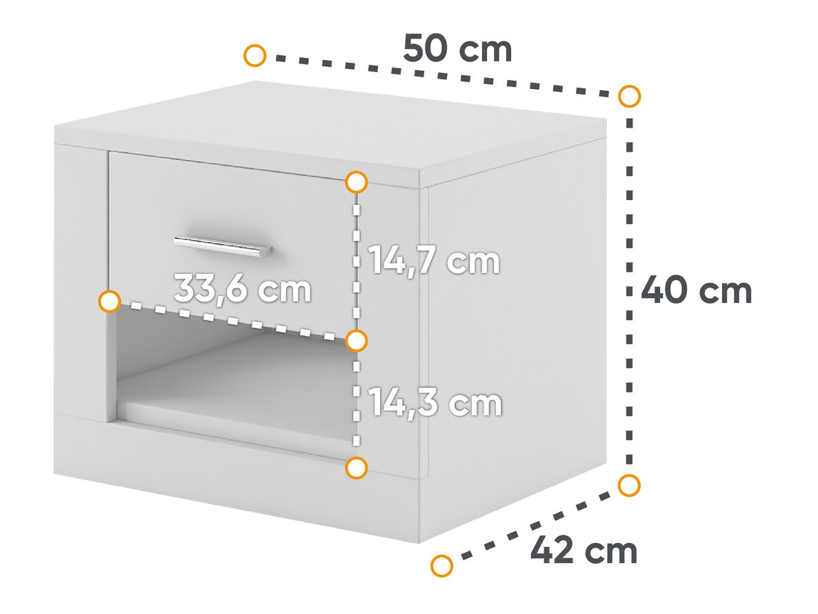 Noćni ormarić Cirdelu 107 (Bijela)