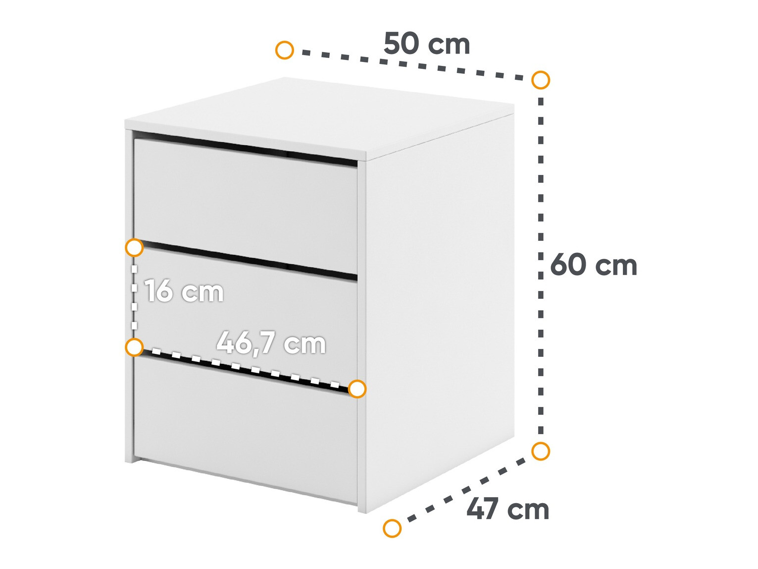 Noćni ormarić Cirdelu 113 (Bijela)