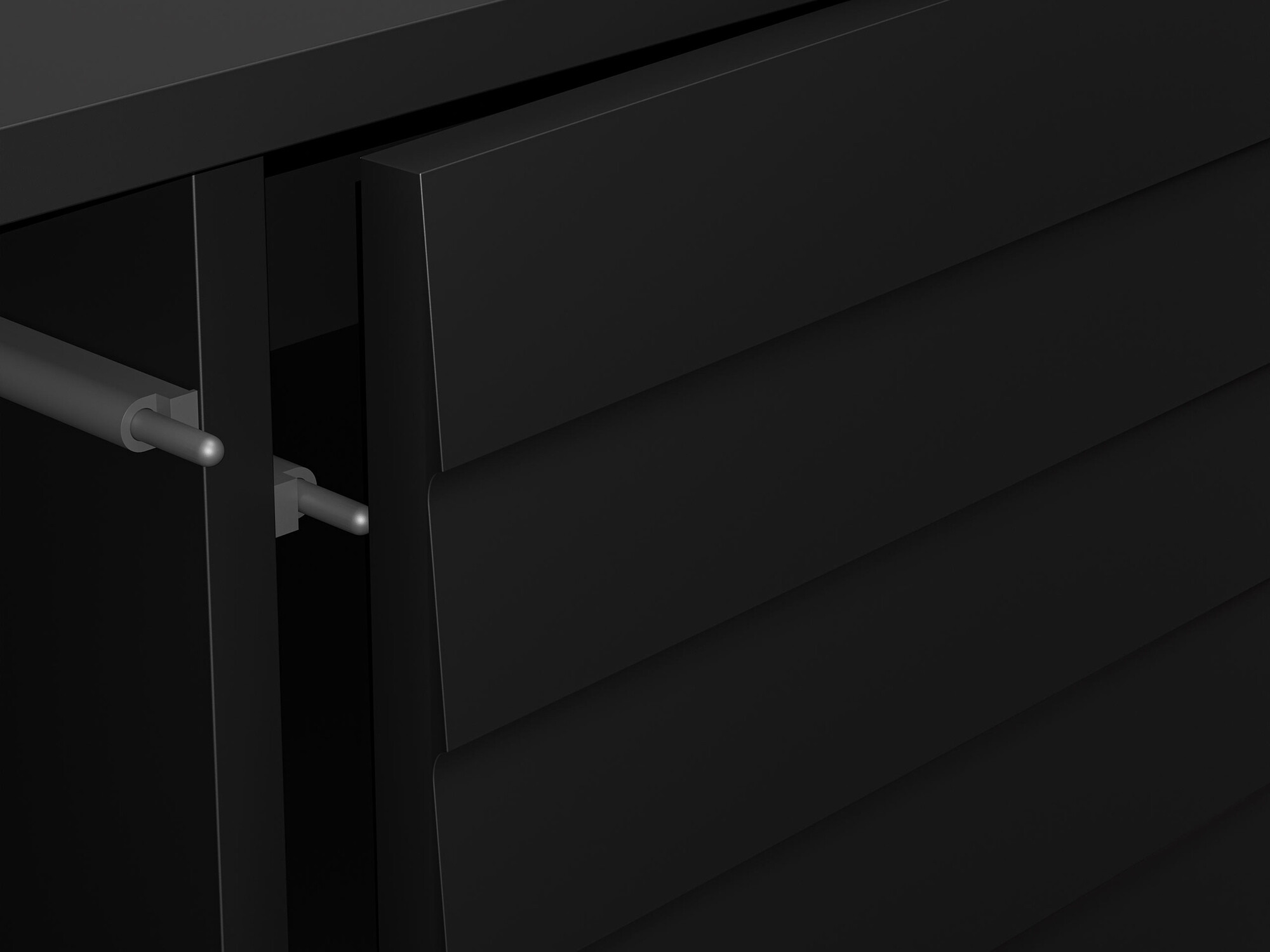 Set noćnih ormarića Flosoru 106 (Orah + Crna)