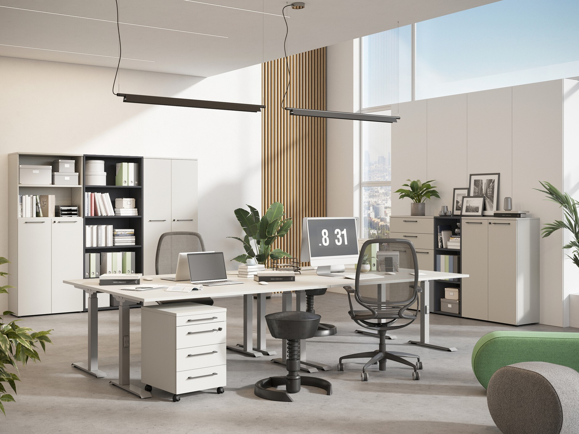 Uredski stol Eliromo 122 (Svijetlo siva + Srebrna)