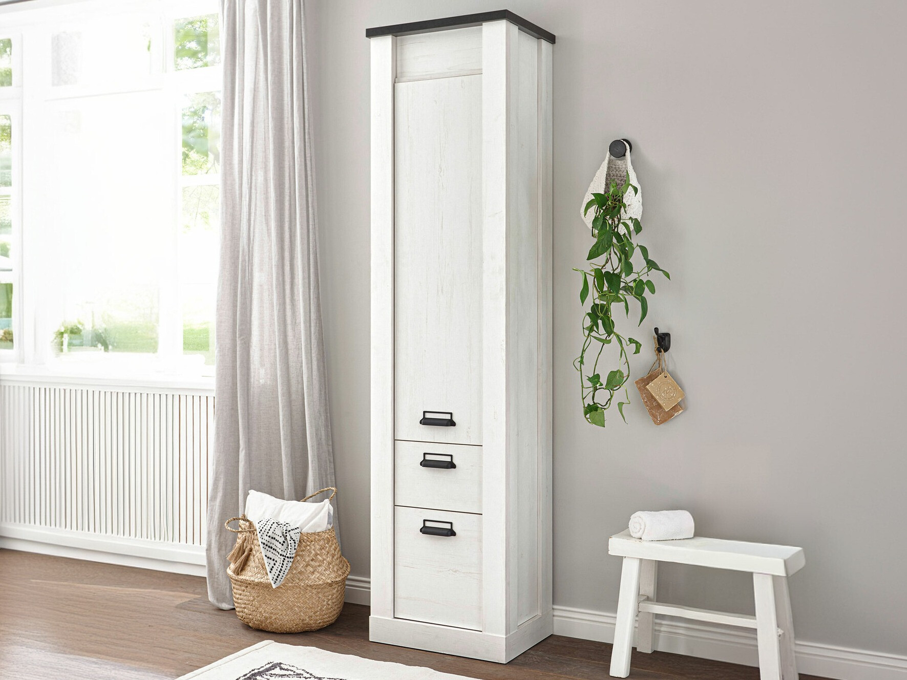 Polica Cirtale 115 (Antracit + Izbijeljeni bor)