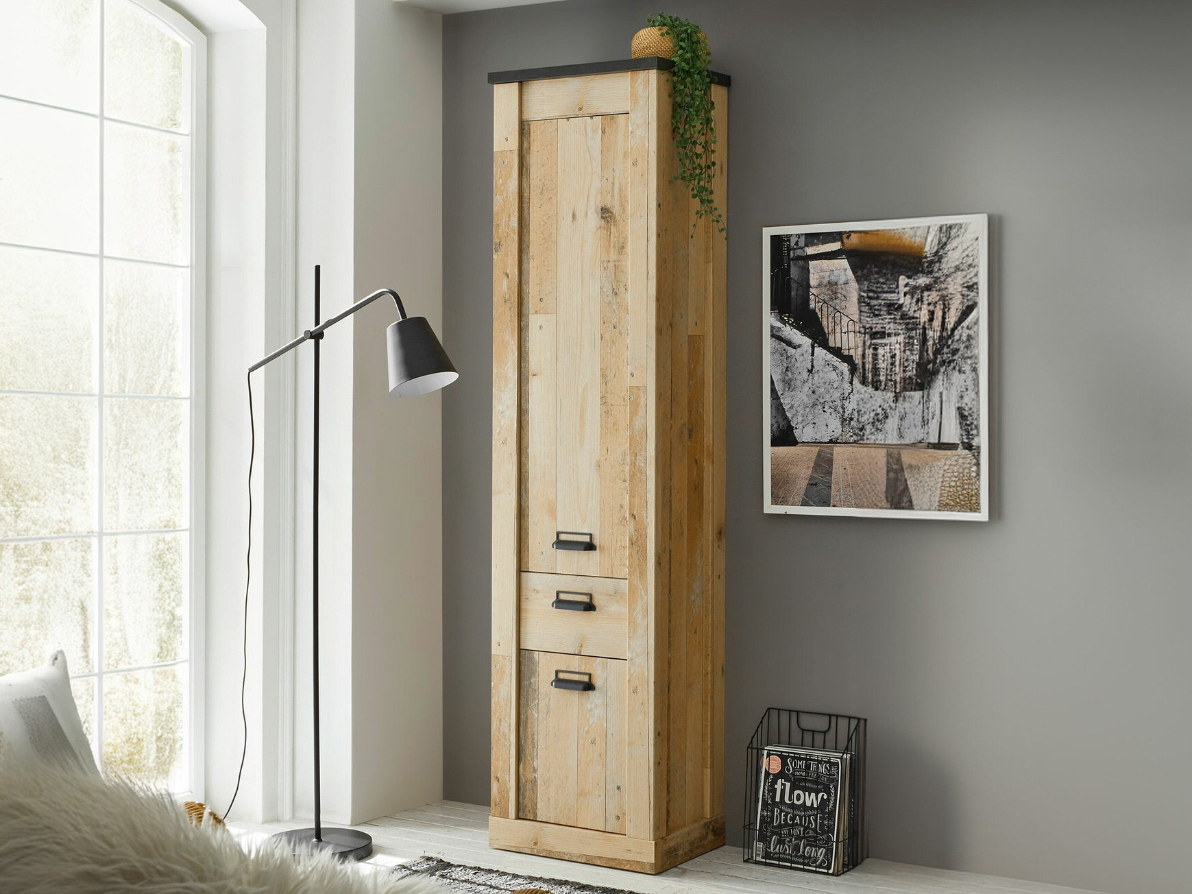 Polica Cirtale 115 (Antracit + Starinsko drvo)