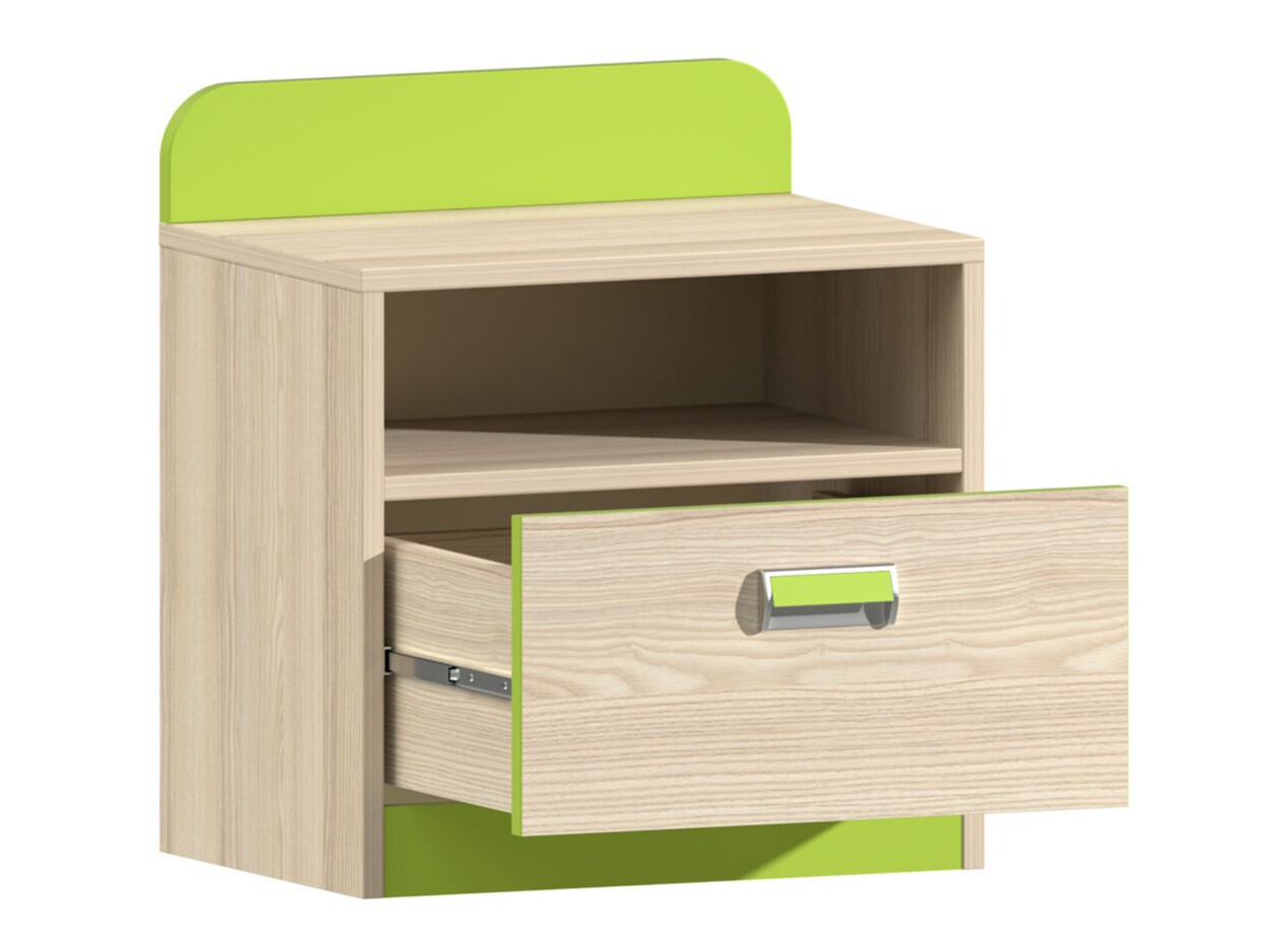 Noćni ormarić Ophmora 111 (Hrast + Bijela)