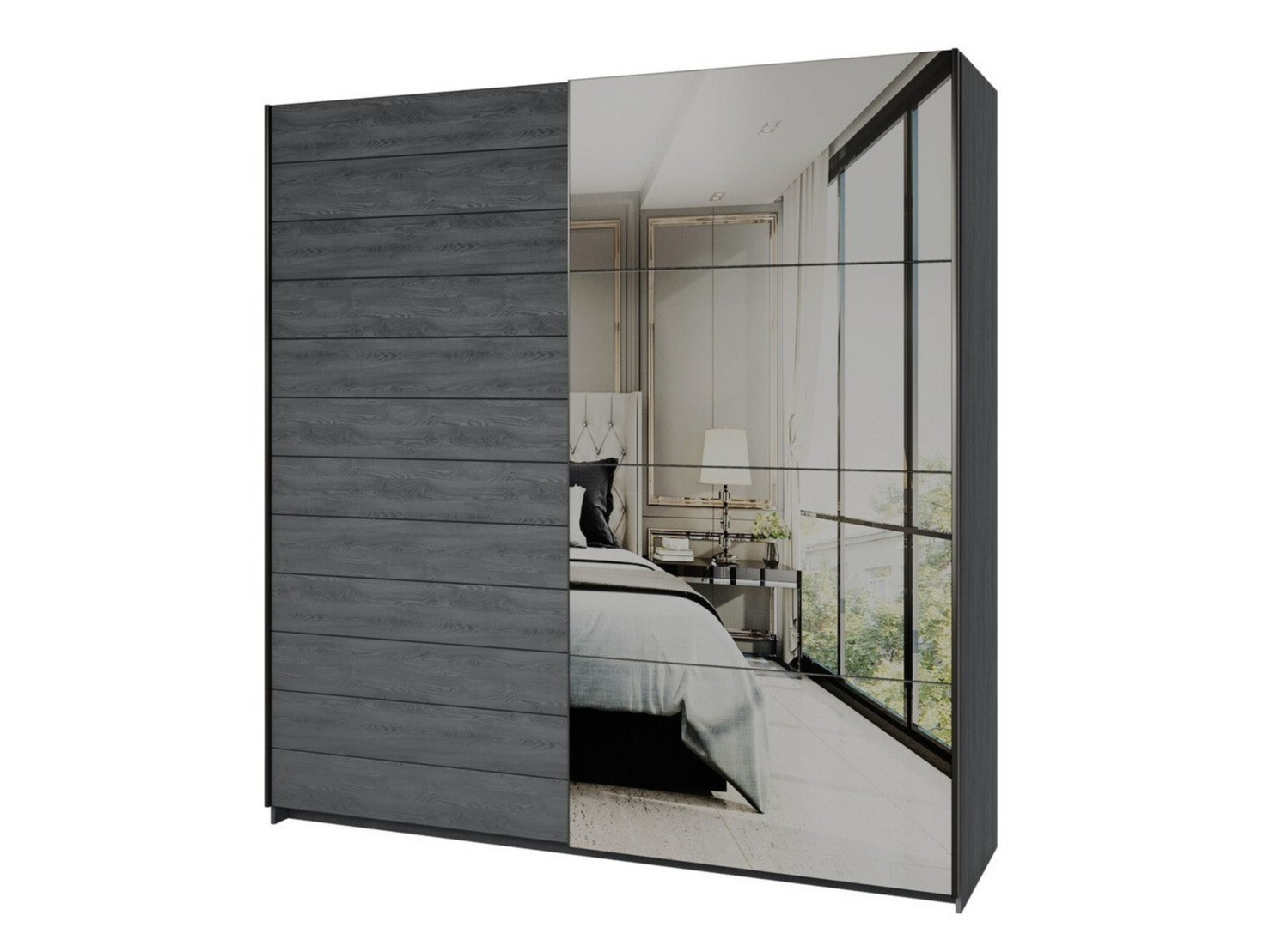 Ormar Levruvu 105 (Sivi hrast + Crna)