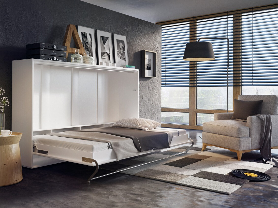 Zidni krevet Concept Pro Lenart IV (Bijela)